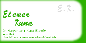 elemer kuna business card